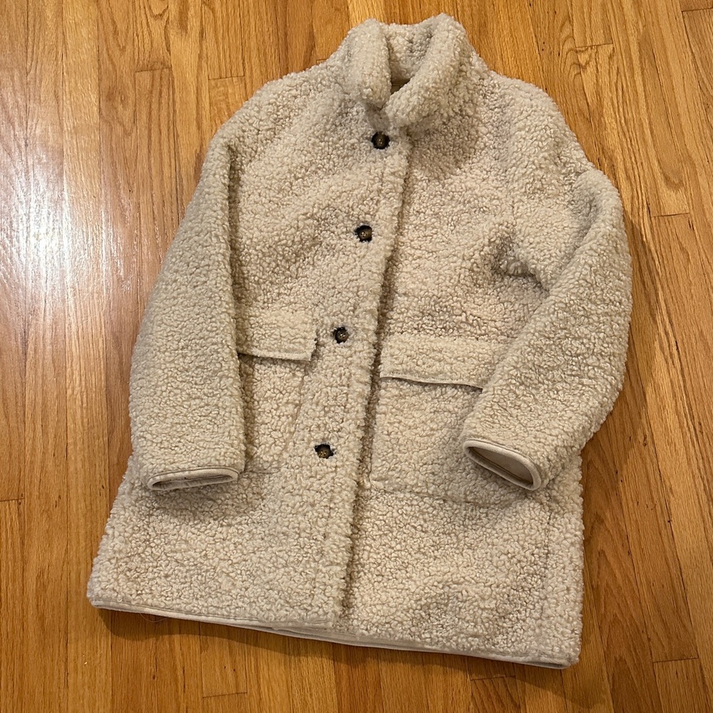 Zara Girls Tan Sherpa Coat